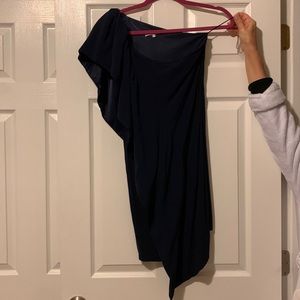 Maje Navy Off The Shoulder Dress